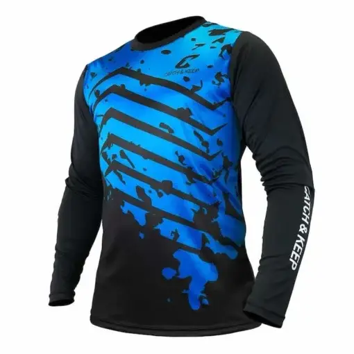 Torwarttrikot für Kinder und Herren mit Polsterung von Catch and Keep - in Blau