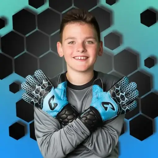 Torwarthandschuhe Kinder in Blau: Der Kralle Junior Pro 3.0 - super Grip und perfekte Passform für Kids