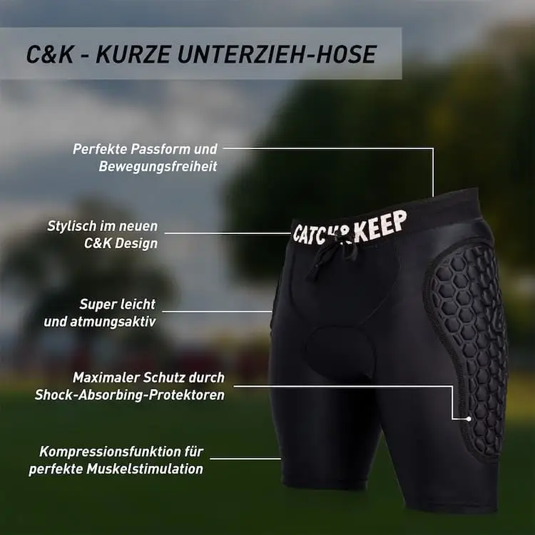 Torwart Unterziehhose kurz gepolstert 2.0 Schutzkleidung Torwart