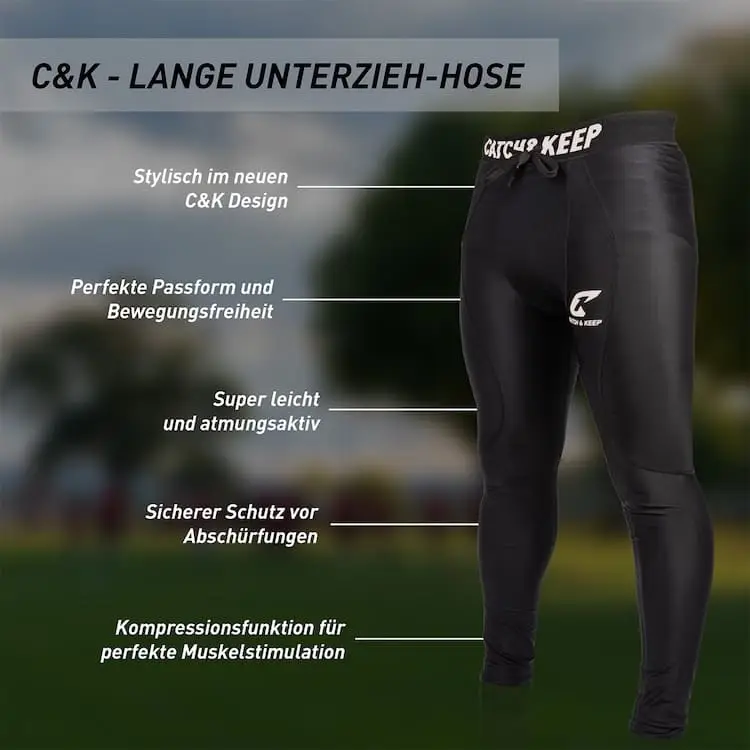 Torwart Unterziehhose lang ungepolstert Catch and Keep Unterziehhose Torwart Schutzbekleidung
