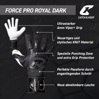 Force Pro Royal Dark Catch & Keep Torwarthandschuhe Features