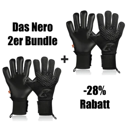 Torwarthandschuhe Schwarz für Herren von Catch & Keep: Das 2er Bundle mit dem Nero Deep Dark - Profi Grip!