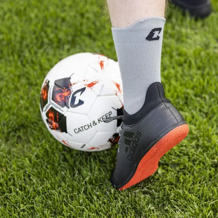 Performance Grip Socke Grau Catch and Keep Fussballsocke