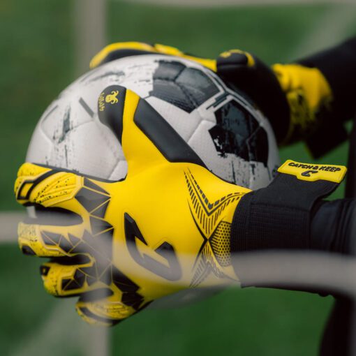 Pulse X Yellow Catch & Keep Torwarthandschuhe Fussballhandschuhe für Torhüter