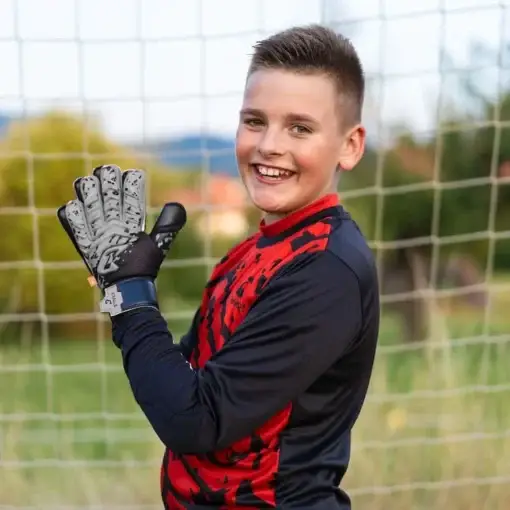 Kinder Torwarthandschuhe von Catch & Keep in Grau: Der Kralle Splash mit sicherer Passform