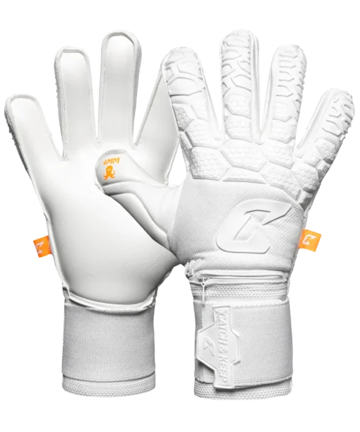 Torwarthandschuhe mit Fingersave in Weiß für noch mehr Fingerschutz: Der Fly White Soul FP