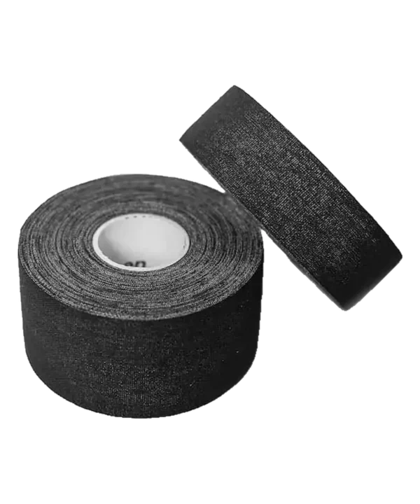Zwei Rollen schwarzes Fingertape von Catch & Keep auf weißem Hintergrund