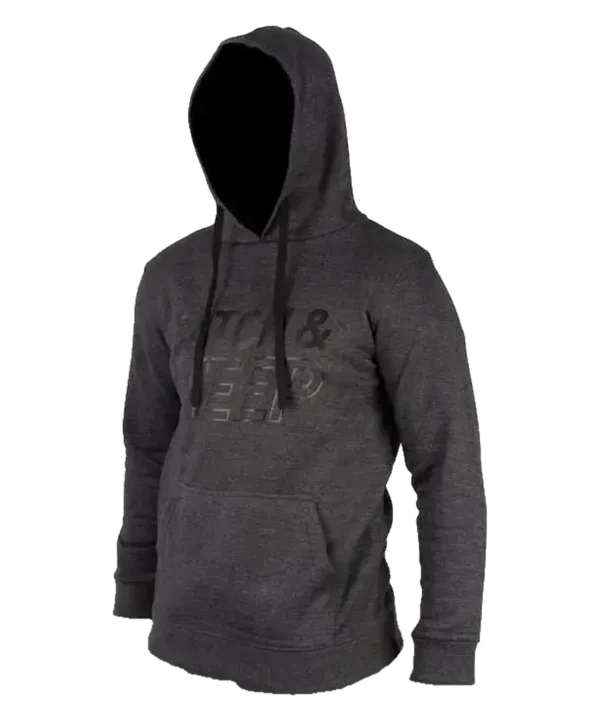 C&K Hoodie Relax in Dunkelgrau mit Kapuze und schwarzem Catch & Keep Schriftzug – Produktbild