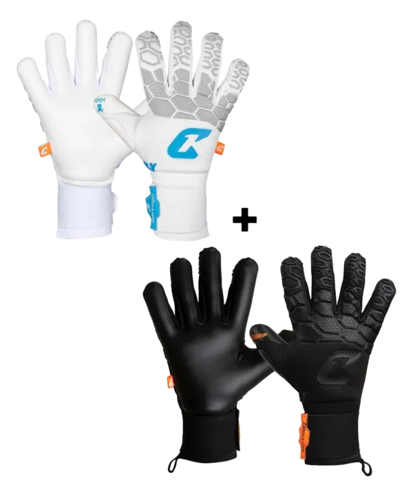 Fly White Dark Bundle von Catch & Keep: Fly Soul Torwarthandschuhe in Weiß und in Schwarz