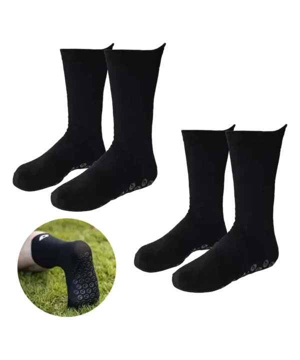 Gripsocken Bundle 2x in Schwarz: zwei Paar Performance Grip Socken von Catch & Keep mit Grip-Sohle im Detail