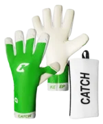 Torwarthandschuh Icon Green von Catch & Keep in Grün – Rückhand und Innenhand, mit Handschuhtasche