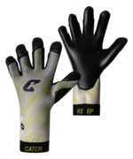 Torwarthandschuh Icon von Catch & Keep in Grau-Schwarz – Rückhand und Innenhand