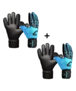 Kralle Junior 2er Bundle in Blau: zwei Paar Kinder Torwarthandschuhe mit Rückhand und Innenhand