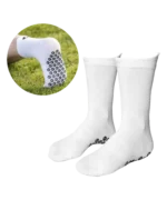 Performance Grip Socke in Weiß von Catch & Keep: Paar mit Detailansicht der Grip-Noppen an der Sohle