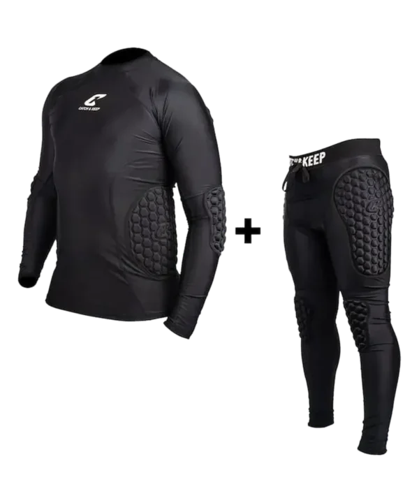 Protection Bundle Lang: gepolstertes Protectionshirt lang und lange gepolsterte Unterziehhose in Schwarz