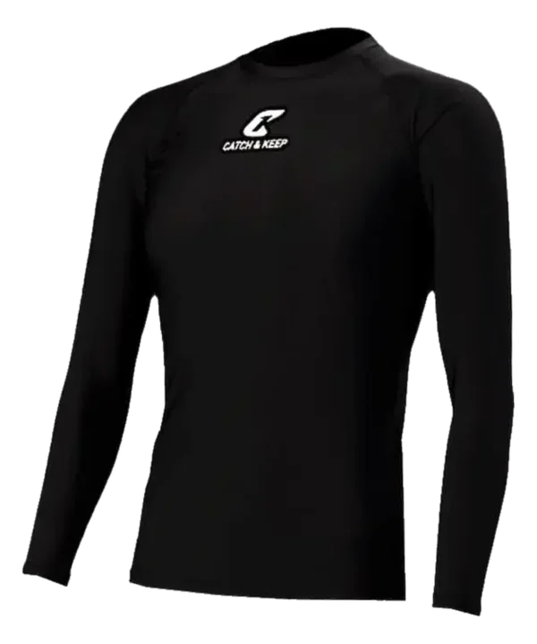 Torwart Unterziehshirt Compression lang von Catch & Keep in Schwarz mit weißem Logo