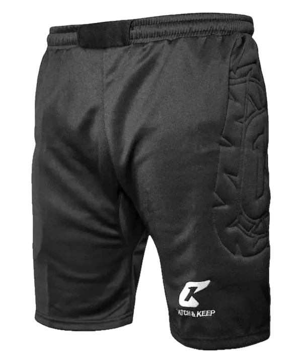 Torwarthose kurz gepolstert von Catch & Keep mit seitlicher Polsterung und Logo am Bein