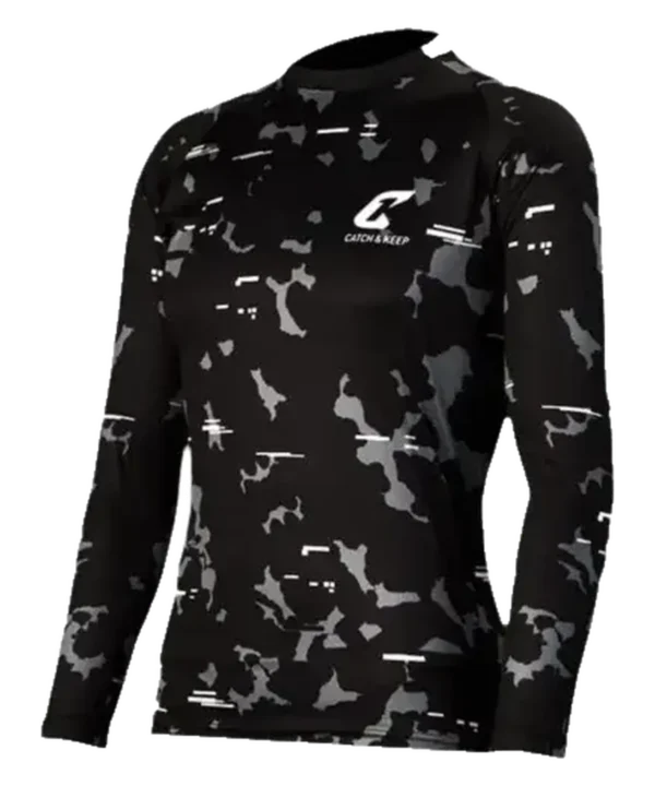 Torwarttrikot Camou Protection in Schwarz von Catch & Keep mit Camouflage-Muster, gepolsterten Ärmeln und Logo